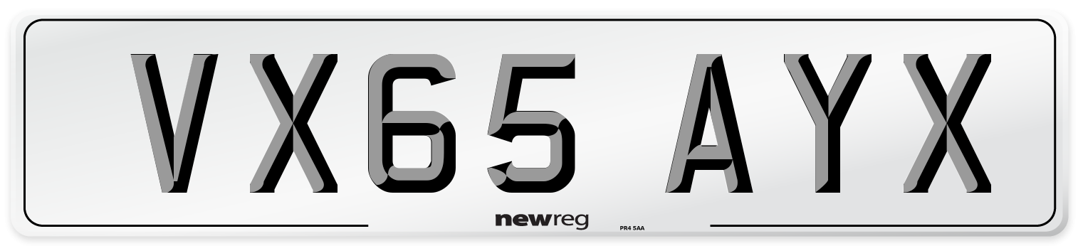 VX65 AYX Number Plate from New Reg